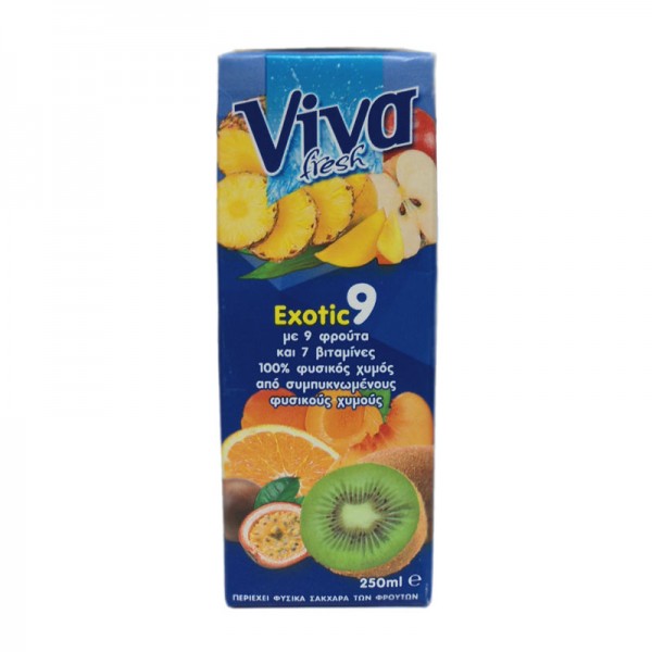 Φυσικός χυμός 9 exotic VIVA 250 ml