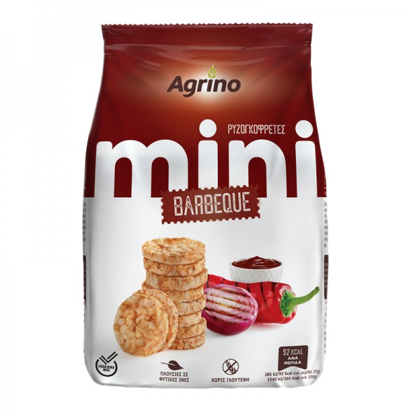 Mini Ρυζογκοφρέτες Barbeque Agrino 50gr