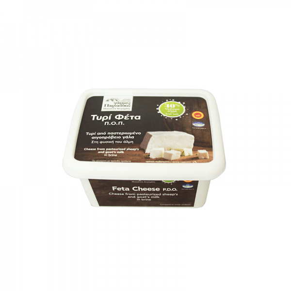 Τυρί Φέτα Π.Ο.Π με 40% λιγότερο Αλάτι Μ.Ο. Φάρμες Παρνασσού Κρητών Παράδοση 300gr