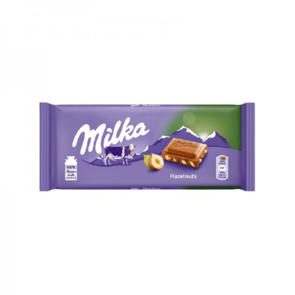 Σοκολάτα γάλακτος με φουντούκια Milka 100gr