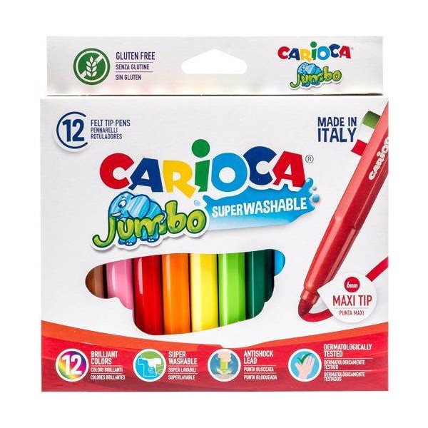Μαρκαδόροι Carioca Jumbo 12 Χρώματα