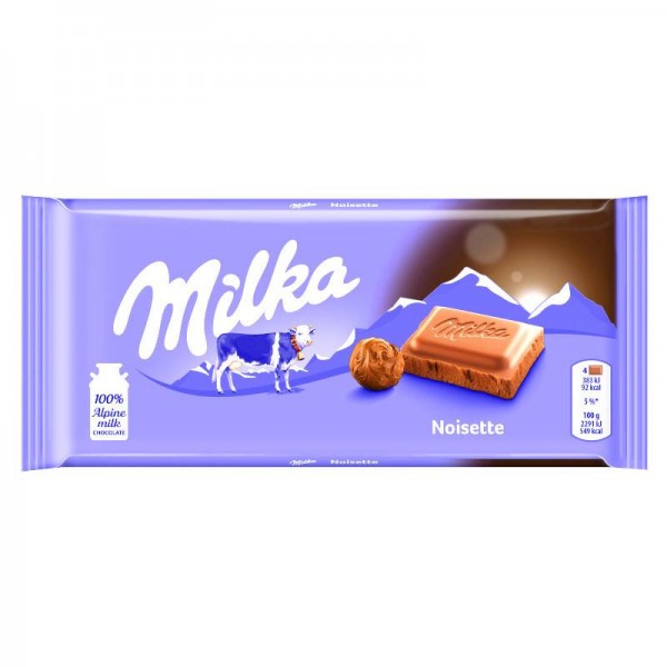 Σοκολάτα γάλακτος Noisette Milka 100gr